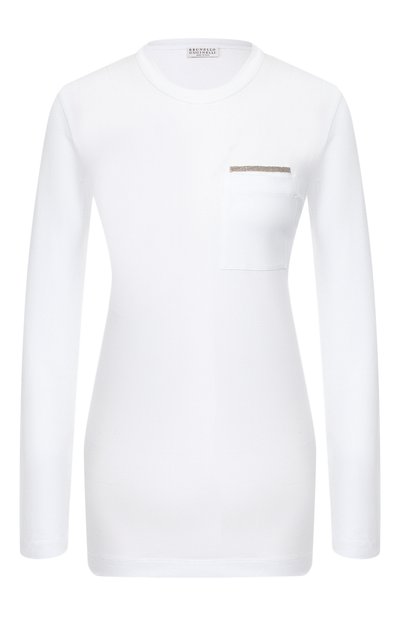 Женская хлопковый лонгслив BRUNELLO CUCINELLI, арт. M0T18BB210