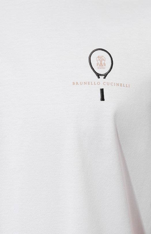 Хлопковая футболка Brunello Cucinelli M0B131384T Белый  M0B131384T Фото 5