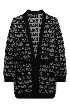 Детский кардиган BALMAIN черного цвета, арт. BT9A00 | Фото 1 (Рукава: Длинные; Материал внешний: Синтетический материал; Материал сплава: Проставлено; Девочки Кросс-КТ: Кардиган-одежда; Драгоценные камни: Проставлено)