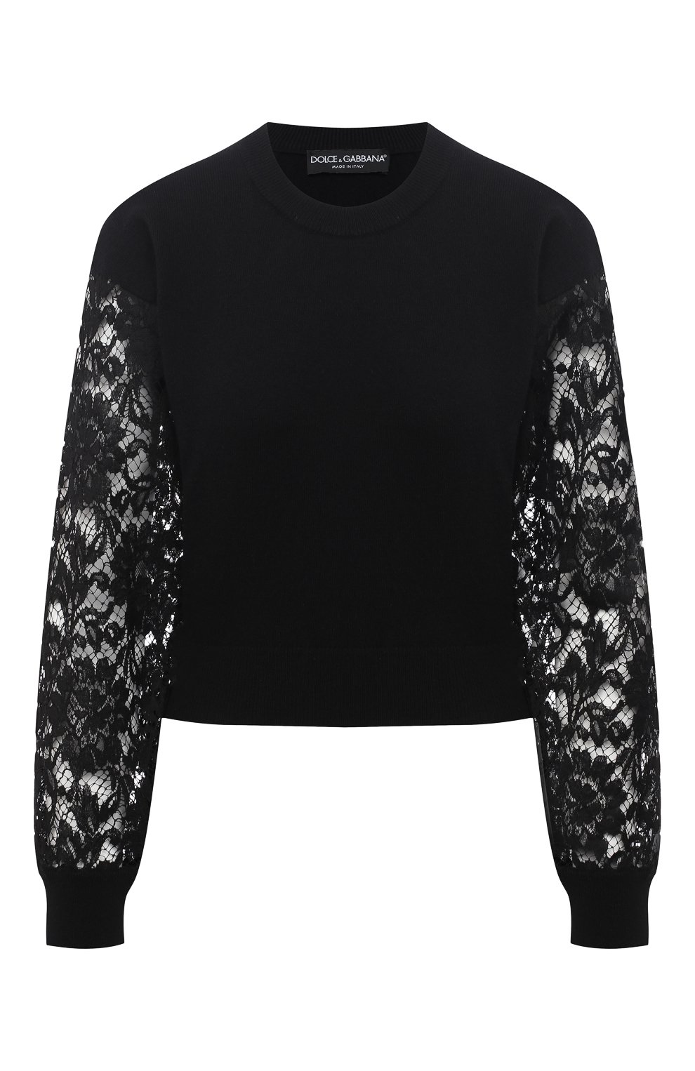 Пуловер из кашемира и хлопка DOLCE & GABBANA черного цвета по цене 128000 руб., арт. FX960T/JAM70, фото 1 Пуловер из кашемира и хлопка DOLCE & GABBANA, арт. FX960T/JAM70, фото 1
