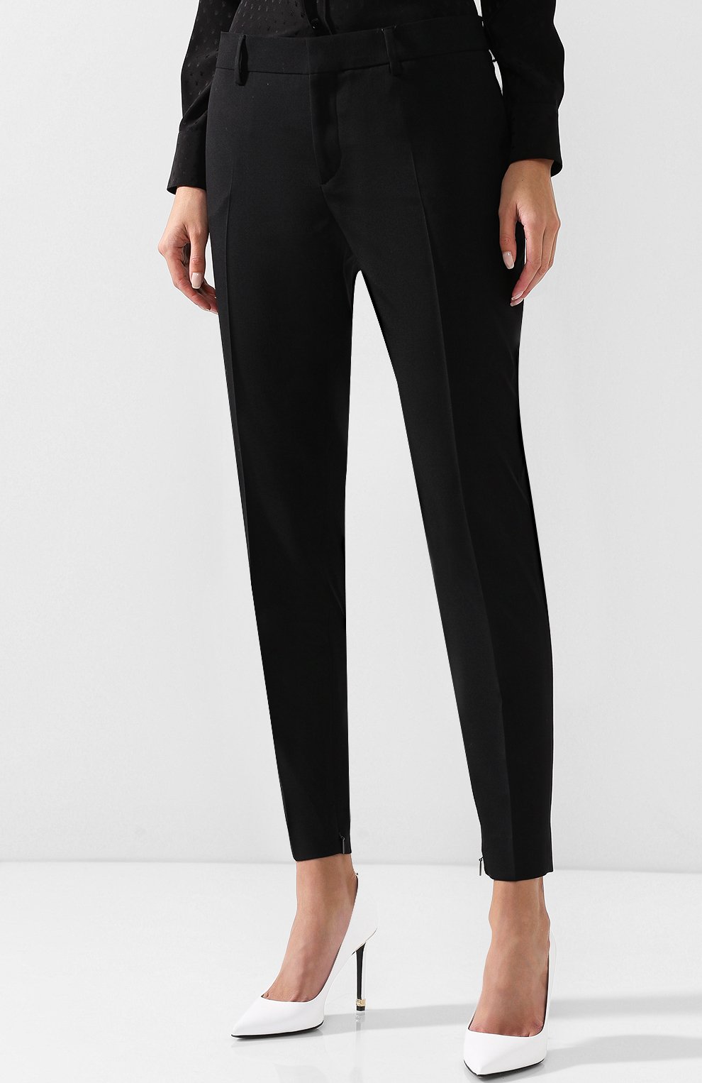 Укороченные шерстяные брюки со стрелками SAINT LAURENT, арт. 531499/Y404W, фото 3