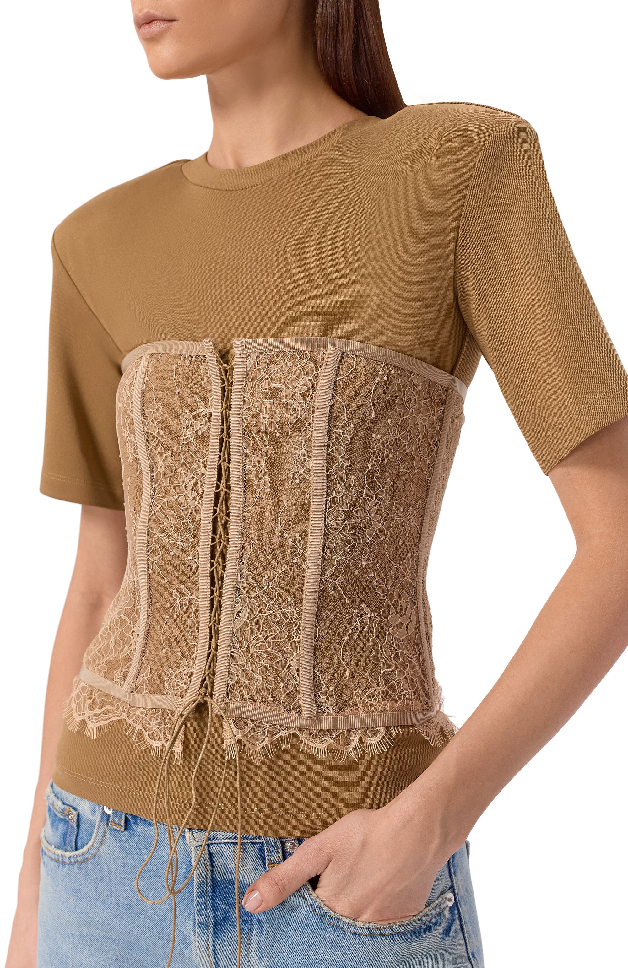 Топ GIUSEPPE DI MORABITO бежевого цвета по цене 88800 руб., арт. 06PST0395 16309, фото 5 Топ GIUSEPPE DI MORABITO, арт. 06PST0395 16309, фото 5