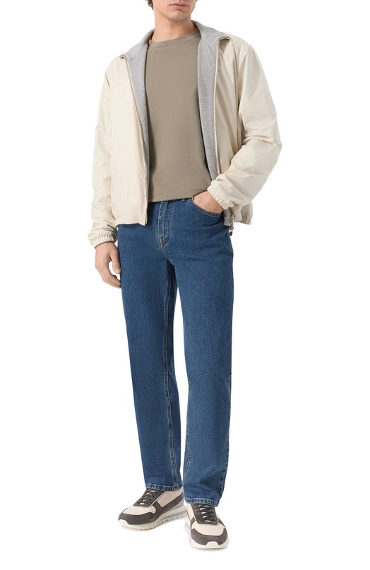 Хлопковая футболка Brunello Cucinelli M0B131308 Хаки  M0B131308 Фото 2