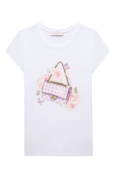 Хлопковая футболка MONNALISA, арт. 19C629