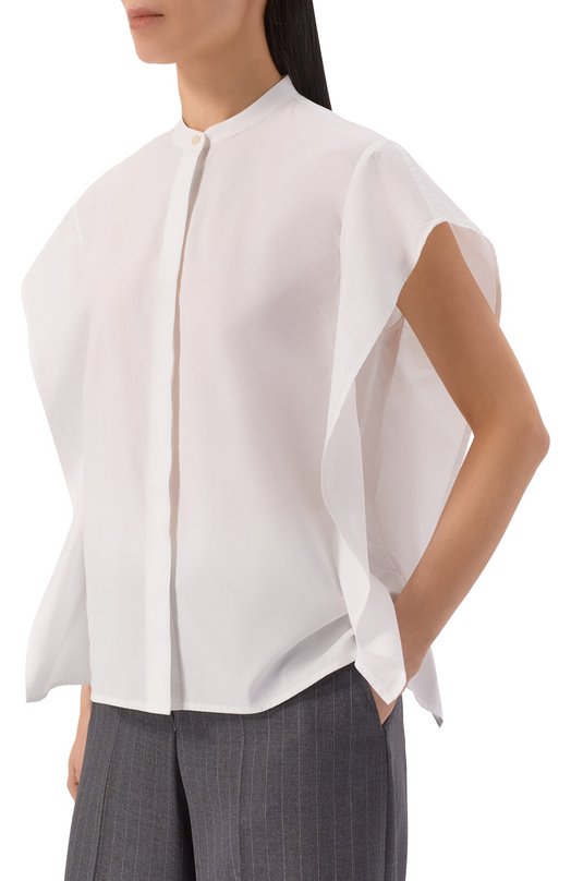 Хлопковая блузка Officine Generale S26WSHI001 Белый  S26WSHI001 Фото 3