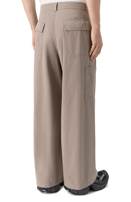 Хлопковые брюки Balenciaga 857631/TSP13 Бежевый  857631/TSP13 Фото 4