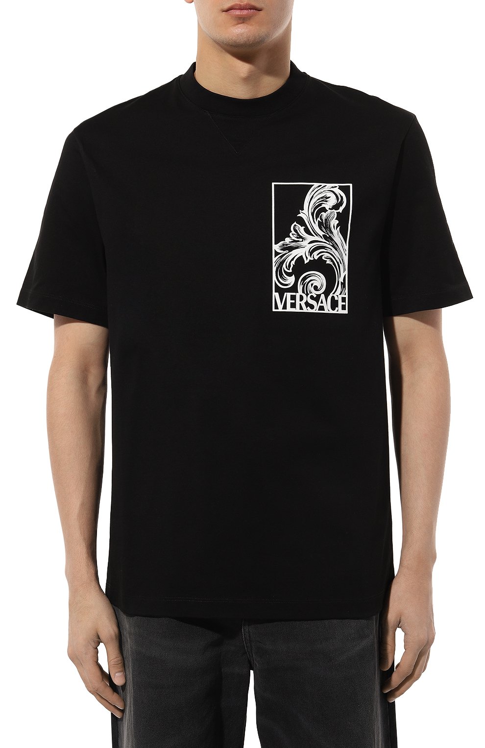 Хлопковая футболка VERSACE, арт. 1014094/1A09877, фото 3