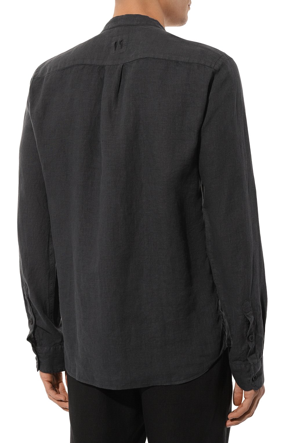 Льняная рубашка HANNES ROETHER темно-серого цвета по цене 23900 руб., арт. TU29BS.608, фото 4 Льняная рубашка HANNES ROETHER, арт. TU29BS.608, фото 4