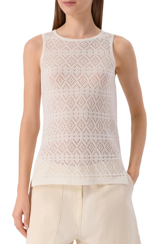 Топ из шелка и хлопка MVST WS59-1541MU Кремовый  WS59-1541MU Фото 3