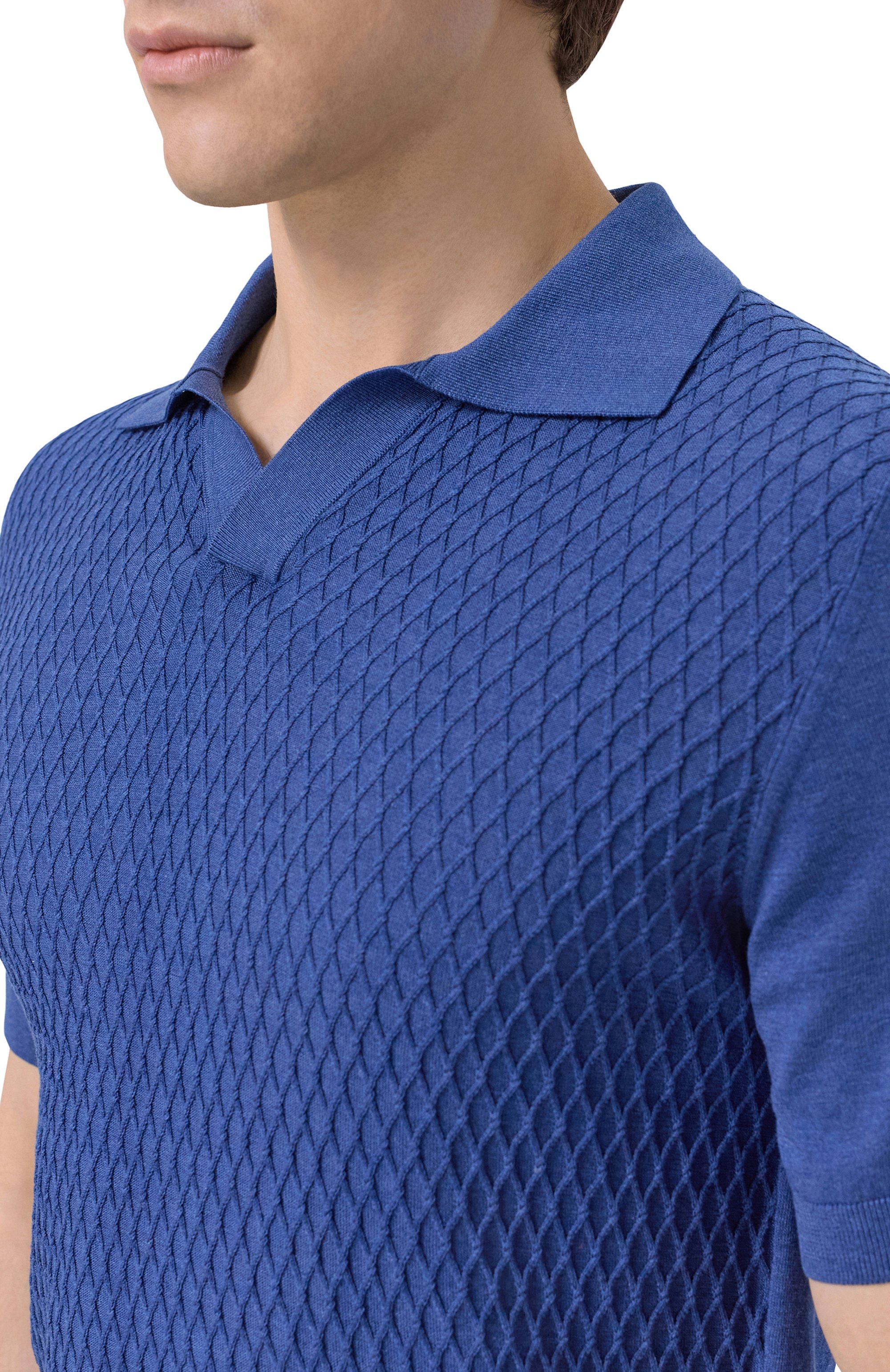 Поло из хлопка и шелка ANDREA CAMPAGNA, арт. SU26ST210-03/FST26, фото 5