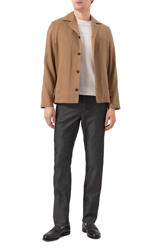 Куртка-рубашка изо льна и шерсти Corneliani 25LI20-2518468 Бежевый  25LI20-2518468 Фото 2