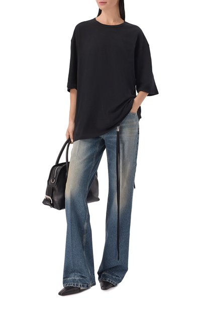 Хлопковая футболка ANN DEMEULEMEESTER черного цвета по цене 41300 руб., арт. B0014678/FA206, фото 2 Хлопковая футболка ANN DEMEULEMEESTER, арт. B0014678/FA206, фото 2