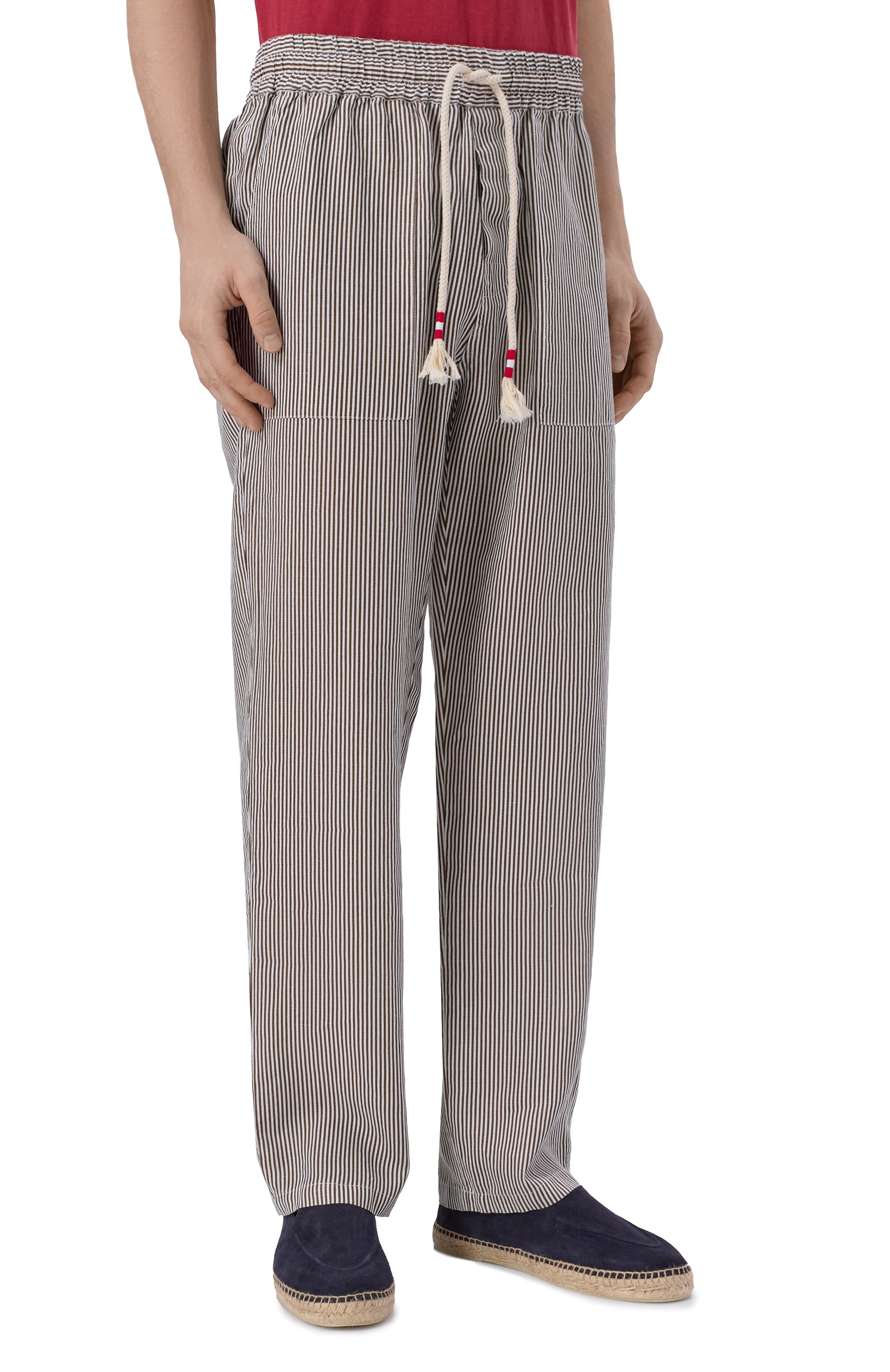 Льняные брюки MC2 SAINT BARTH коричневого цвета по цене 27250 руб., арт. CAA0001-07615L/CALAIS, фото 3 Льняные брюки MC2 SAINT BARTH, арт. CAA0001-07615L/CALAIS, фото 3