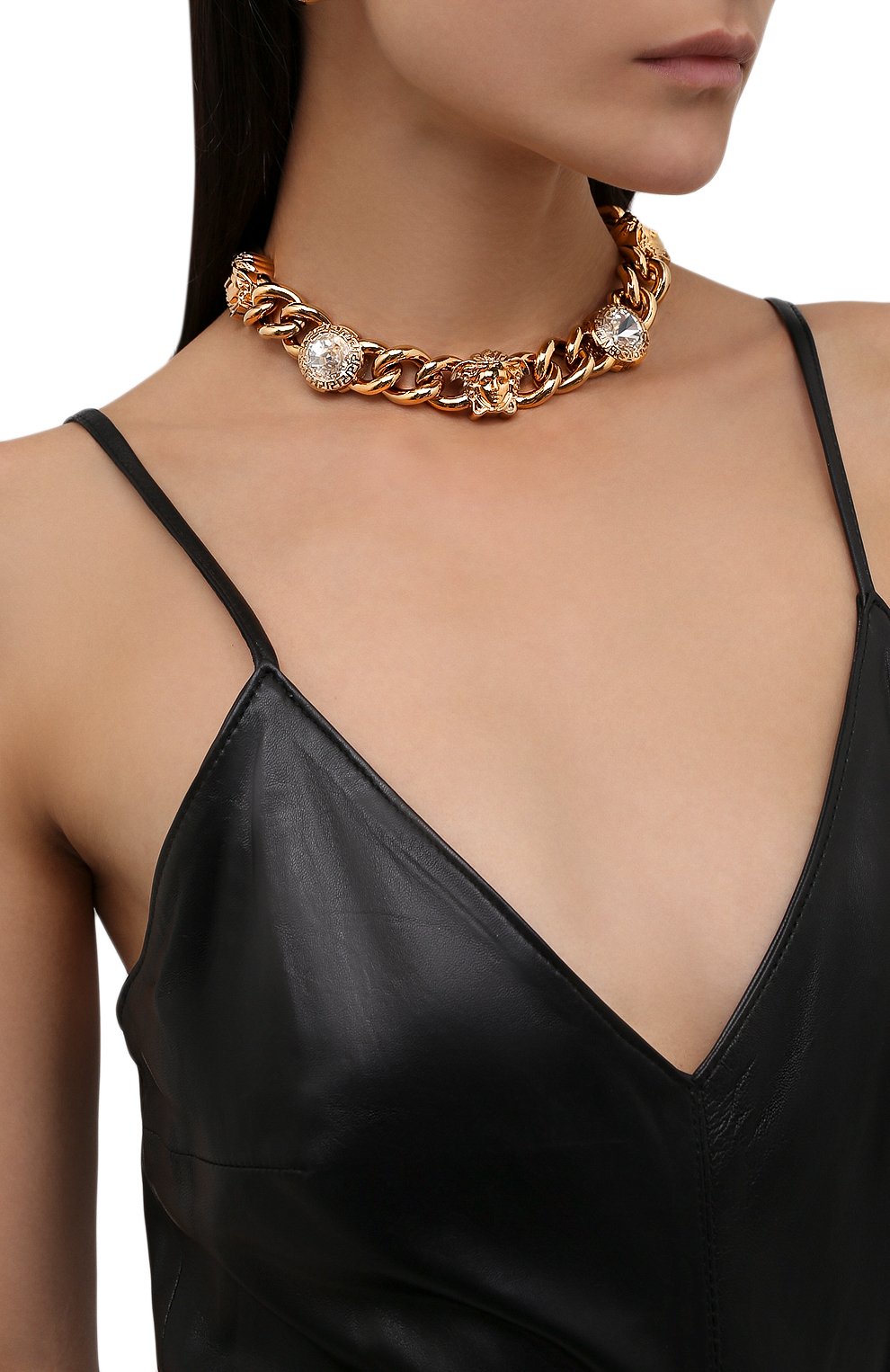 Колье VERSACE золотого цвета по цене 270500 руб., арт. 1001461/1A00621, фото 2 Колье VERSACE, арт. 1001461/1A00621, фото 2