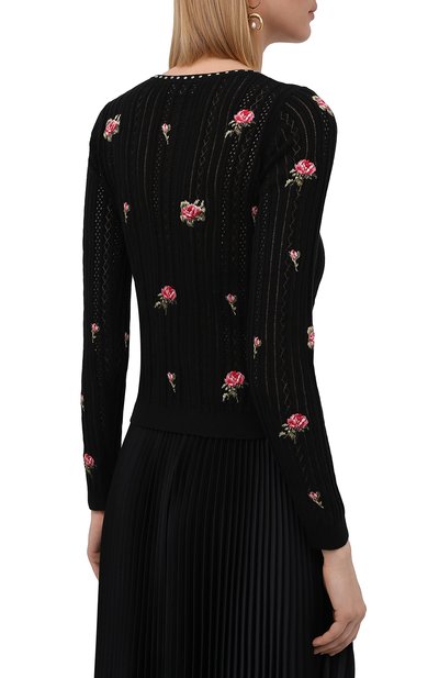Хлопковый кардиган REDVALENTINO черного цвета по цене 37600 руб., арт. WR3KA02Q/644, фото 4 Хлопковый кардиган REDVALENTINO, арт. WR3KA02Q/644, фото 4