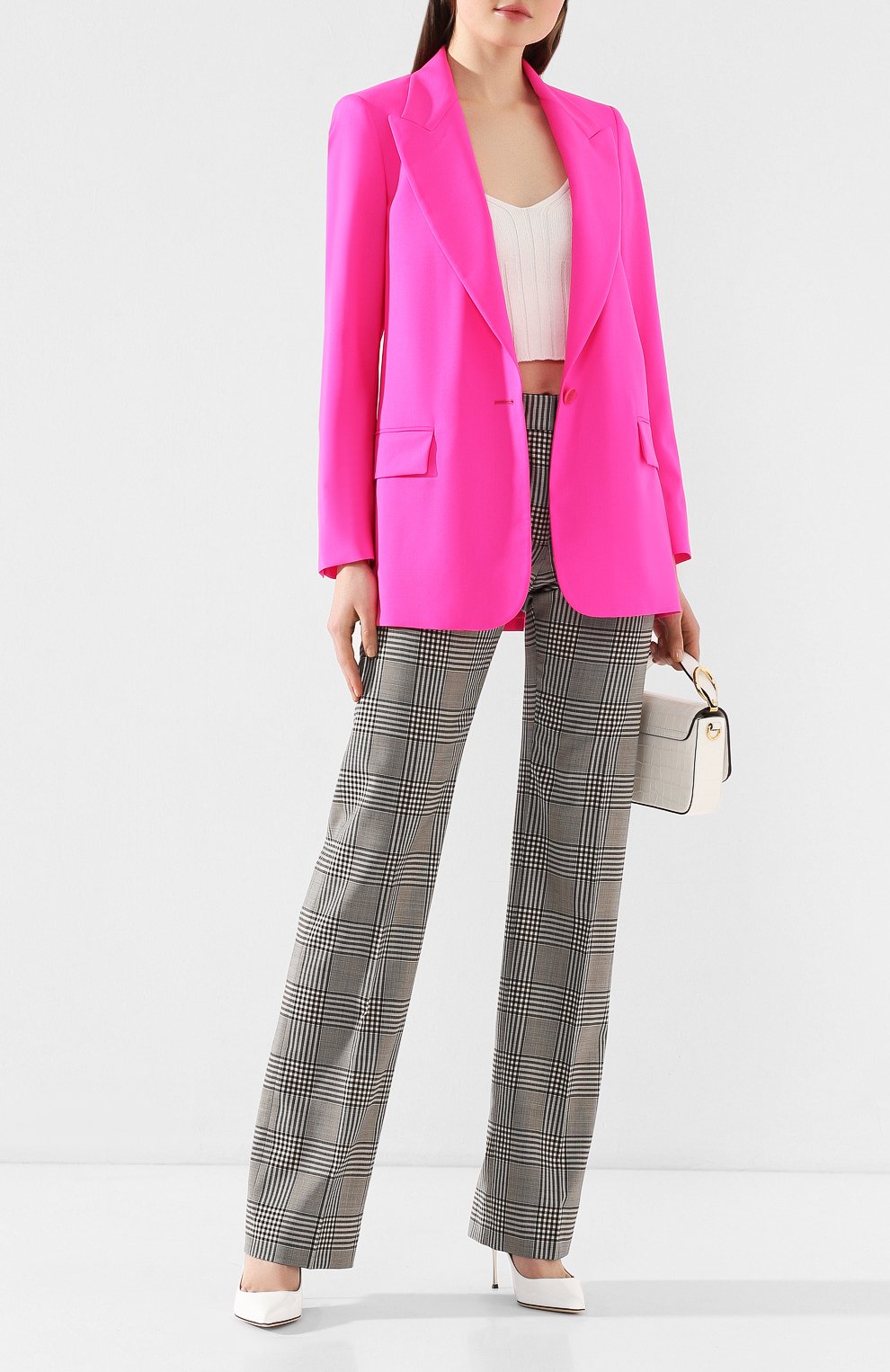 Шерстяные брюки MSGM серого цвета по цене 38650 руб., арт. 2841MDP92 207119, фото 2 Шерстяные брюки MSGM, арт. 2841MDP92 207119, фото 2