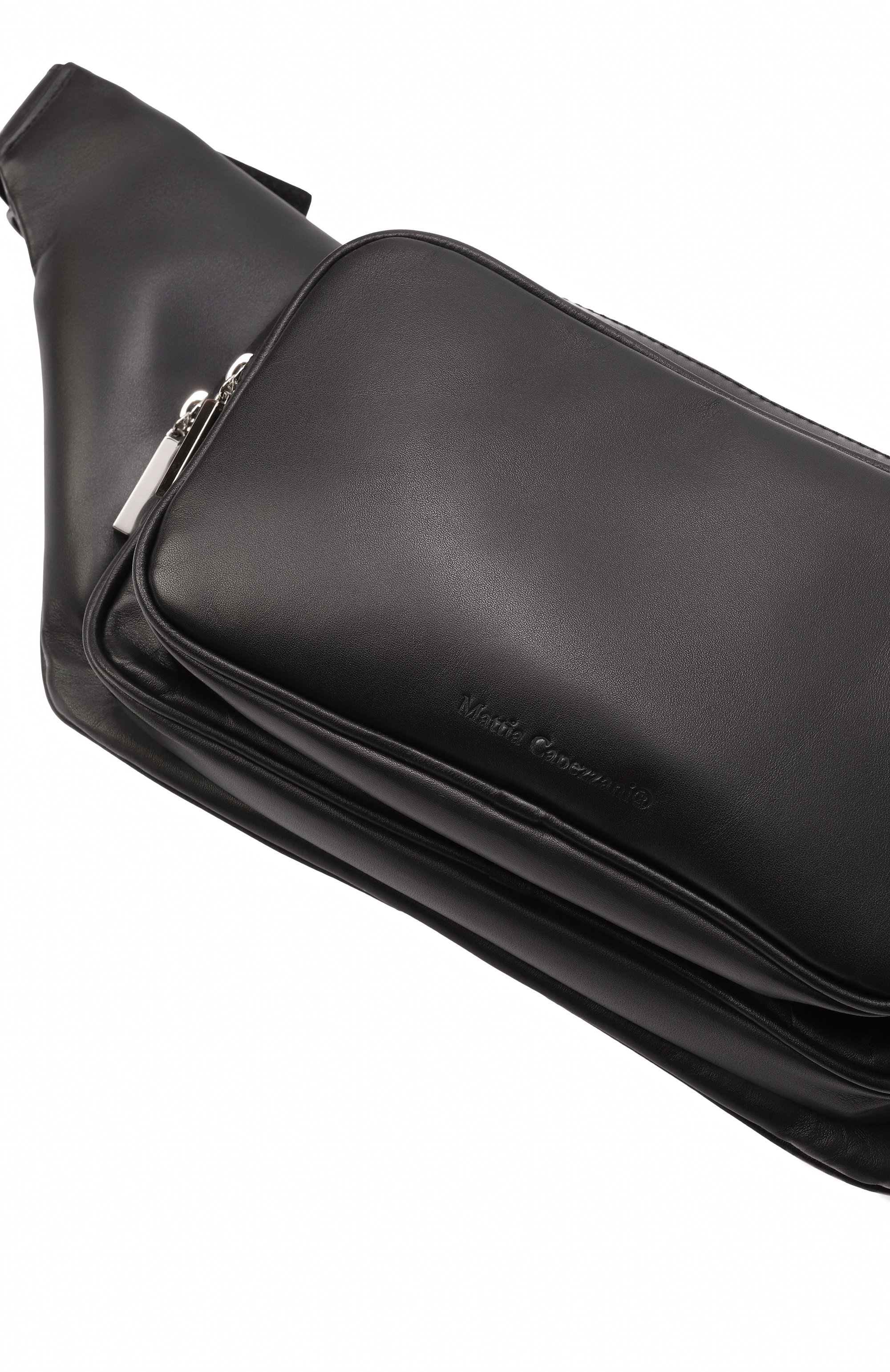 Поясная сумка MATTIA CAPEZZANI черного цвета по цене 65550 руб., арт. ZA200/GAUCH0, фото 3 Поясная сумка MATTIA CAPEZZANI, арт. ZA200/GAUCH0, фото 3
