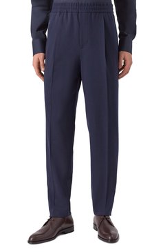 Мужские брюки ZEGNA темно-синего цвета, арт. 73GCC2/9ZF818A9 | Фото 3 (Длина (брюки, джинсы): Стандартные; Материал внешний: Шерсть, Синтетический материал; Случай: Повседневный; Стили: Кэжуэл)