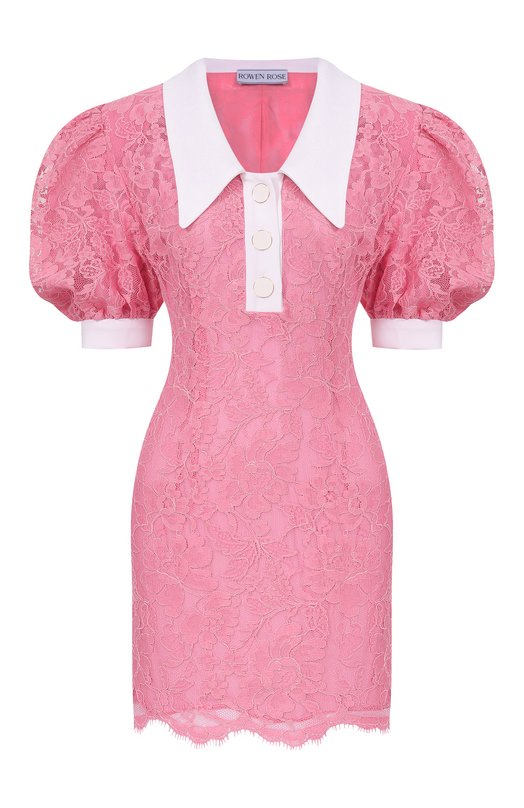 Платье из хлопка и вискозы ROWEN ROSE DRS_RR171_S Розовый DRS_RR171_S