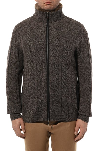 Кардиган из шерсти и кашемира ANDREA CAMPAGNA коричневого цвета по цене 133000 руб., арт. WU24-94560CARS/60_A9-CC, фото 3 Кардиган из шерсти и кашемира ANDREA CAMPAGNA, арт. WU24-94560CARS/60_A9-CC, фото 3