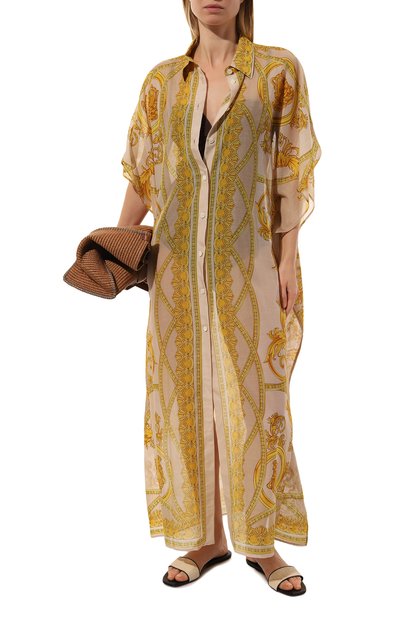 Туника из хлопка и шелка VERSACE желтого цвета по цене 122000 руб., арт. 1010808/1A11945, фото 2 Туника из хлопка и шелка VERSACE, арт. 1010808/1A11945, фото 2