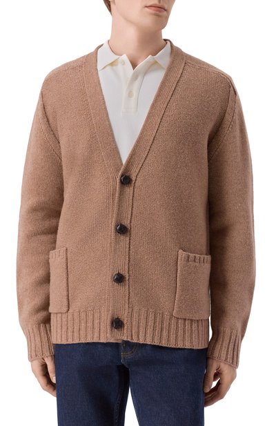 Шерстяной кардиган BOTTEGA VENETA бежевого цвета по цене 223500 руб., арт. 835396/V5LS0, фото 3 Шерстяной кардиган BOTTEGA VENETA, арт. 835396/V5LS0, фото 3