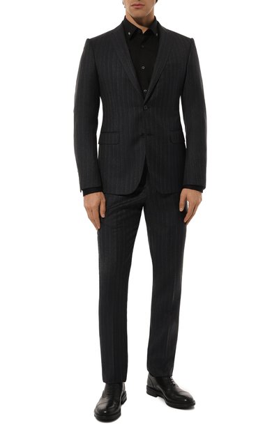 Шерстяные брюки EMPORIO ARMANI темно-синего цвета по цене 51550 руб., арт. EM000032/TE10963, фото 2 Шерстяные брюки EMPORIO ARMANI, арт. EM000032/TE10963, фото 2