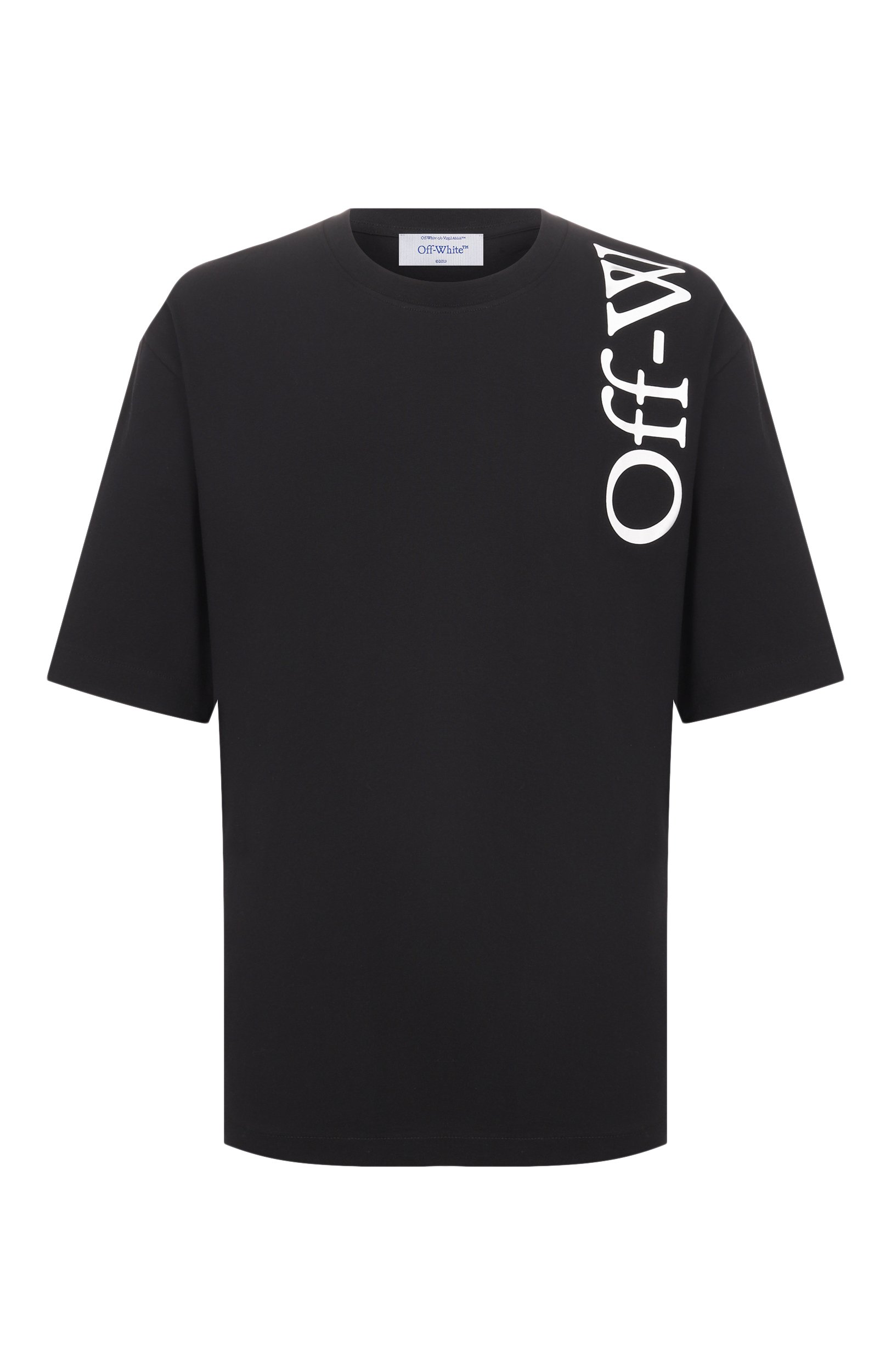 Хлопковая футболка OFF-WHITE черного цвета по цене 39800 руб., арт. 0MAA120F26JER0100, фото 1 Хлопковая футболка OFF-WHITE, арт. 0MAA120F26JER0100, фото 1