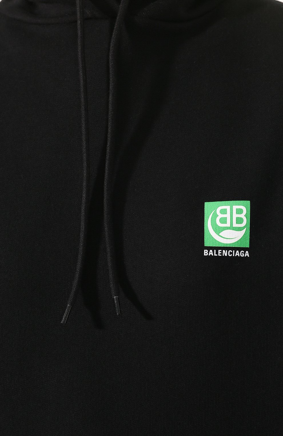 Хлопковое худи BALENCIAGA черного цвета по цене 56400 руб., арт. 578135/THV64, фото 5 Хлопковое худи BALENCIAGA, арт. 578135/THV64, фото 5