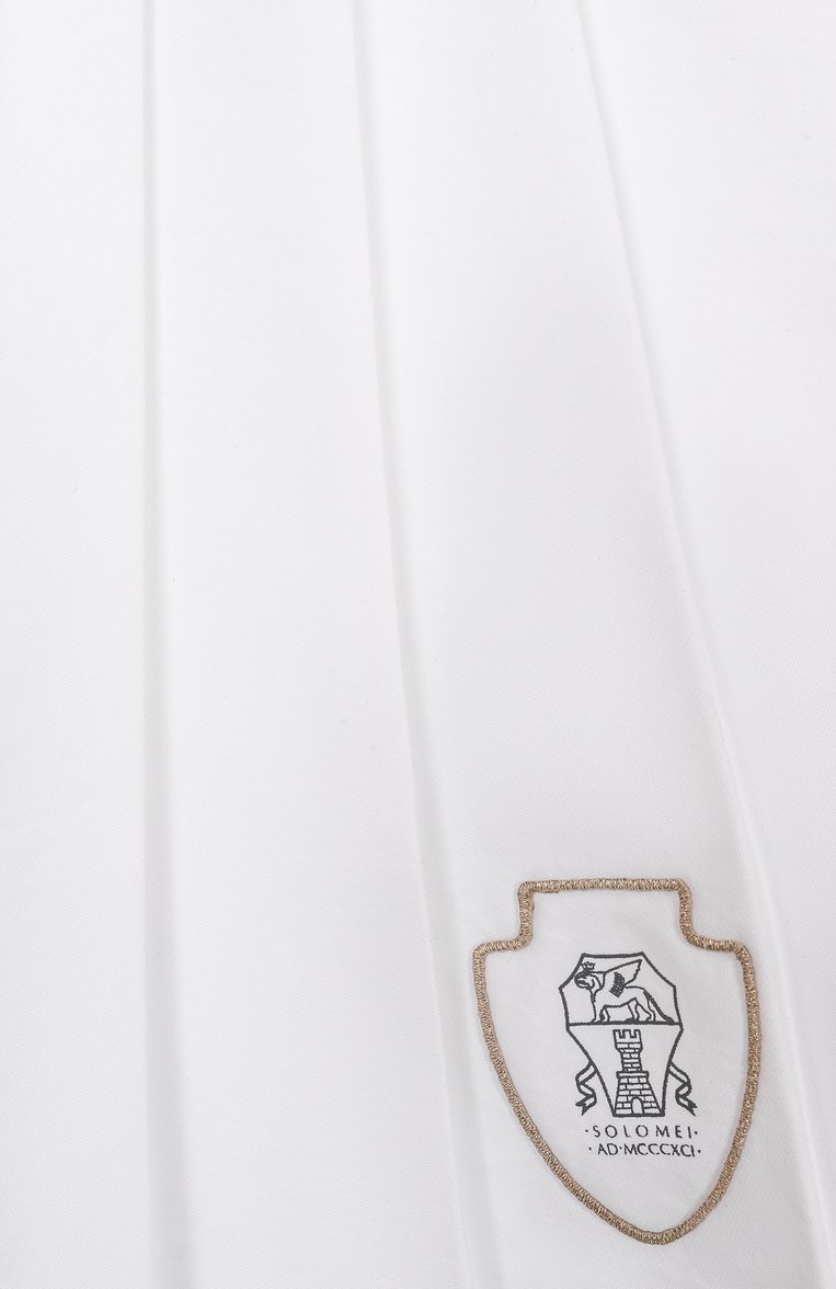 Детская юбка-шорты BRUNELLO CUCINELLI белого цвета, арт. BL153G098A | Фото 3 (Нос: Не проставлено; Материал внешний: Синтетический материал; Случай: Повседневный; Автоматизация состава: Проставлено; Ростовка одежда: 7 лет | 122 см, 4 года | 104 см)