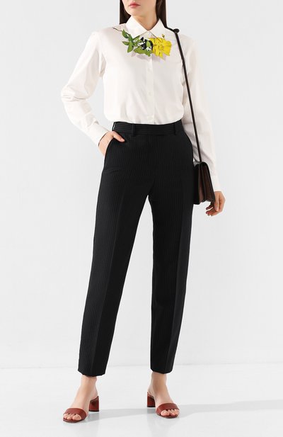 Шерстяные брюки DRIES VAN NOTEN темно-синего цвета по цене 58250 руб., арт. 192-10933-8182, фото 2 Шерстяные брюки DRIES VAN NOTEN, арт. 192-10933-8182, фото 2