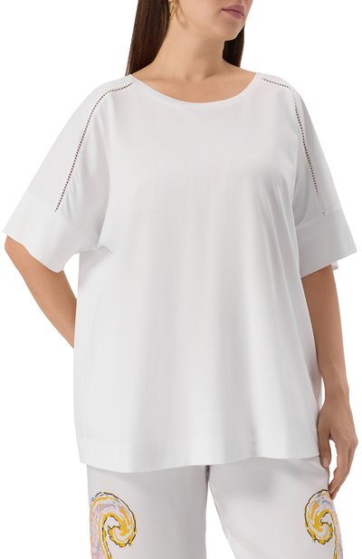 Хлопковая футболка MARINA RINALDI VOYAGE, арт. AED0, фото 3