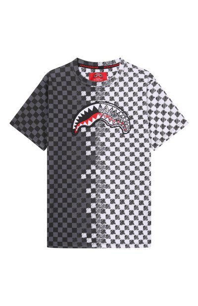 Хлопковая футболка SPRAYGROUND, арт. SPY1410/CHECKERED SKETCH REGULAR T-SHIRT