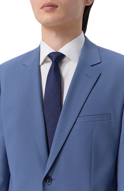 Галстук из шелка и льна Canali 18/HJ04592 Синий  18/HJ04592 Фото 2