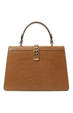 Женская сумка sylvie 1969 из кожи аллигатора GUCCI темно-бежевого цвета, арт. 431665 EV40G | Фото 6 (Материал: Экзотическая кожа, Натуральная кожа; Сумки-технические: Сумки top-handle; Размер: medium; Материал сплава: Проставлено; Драгоценные камни: Проставлено)