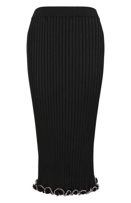 Женская юбка из вискозы JIL SANDER черного цвета, арт. J03MA0233-J18346 | Фото 1 (Автоматизация ТО: Проставлено; Длина Ж (юбки, платья, шорты): Миди; Автоматизация состава: Проставлено; Материал внешний: Вискоза)
