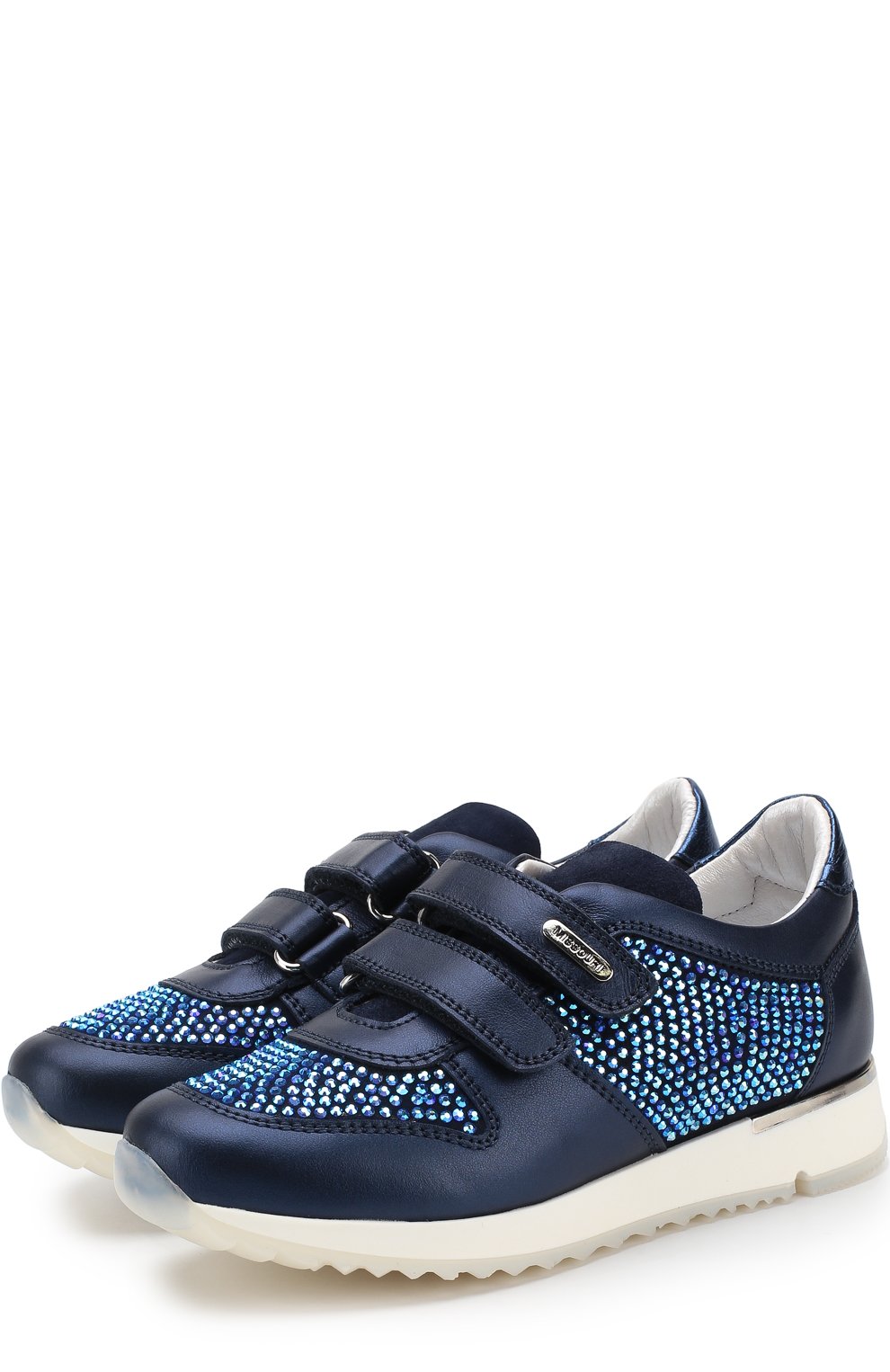 Кожаные кроссовки с застежками велькро и стразами MISSOURI, арт. 11567/31-34, фото 1