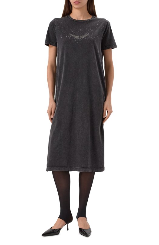 Хлопковое платье Zadig and Voltaire JWDR01069 Серый  JWDR01069 Фото 3