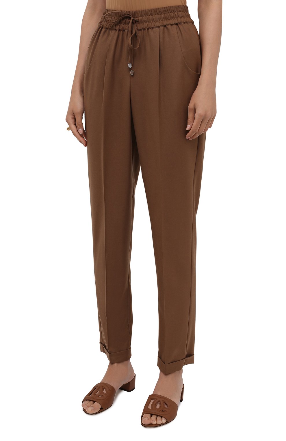 Шерстяные брюки KITON коричневого цвета по цене 185500 руб., арт. D37102K01X48, фото 3 Шерстяные брюки KITON, арт. D37102K01X48, фото 3