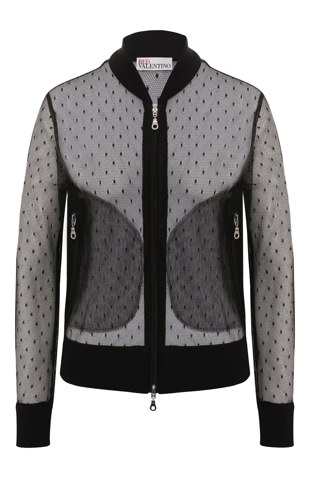 Кардиган в сетку REDVALENTINO черного цвета по цене 79450 руб., арт. RR3CIA25/1GK, фото 1 Кардиган в сетку REDVALENTINO, арт. RR3CIA25/1GK, фото 1