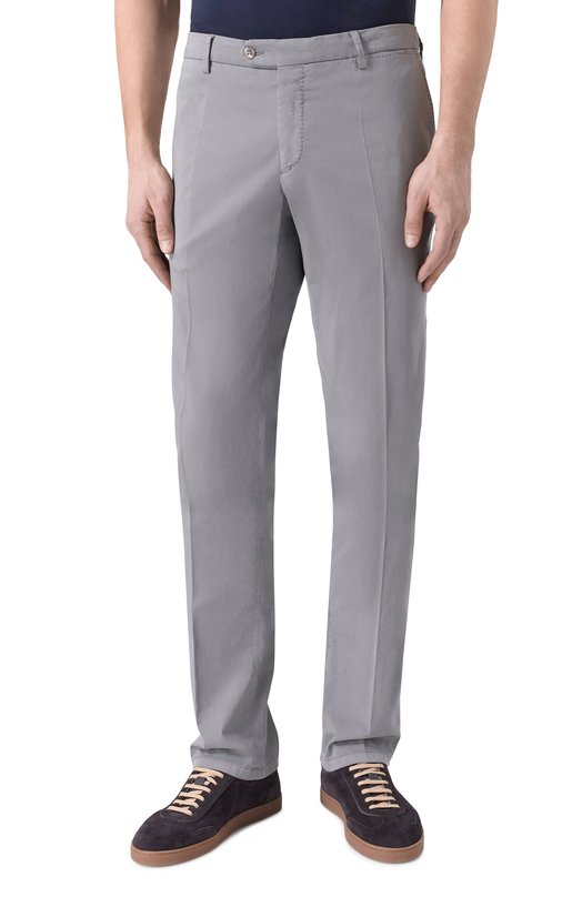 Брюки из хлопка и шелка Marco Pescarolo SLIM80/5300 Серый  SLIM80/5300 Фото 3