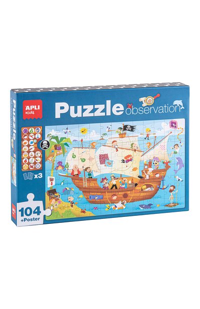 Большой пазл с карточками и постер пиратский корабль APLI KIDS, арт. 17917