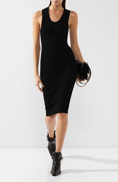 Платье из вискозы HELMUT LANG черного цвета по цене 59850 руб., арт. J06HW707, фото 2 Платье из вискозы HELMUT LANG, арт. J06HW707, фото 2