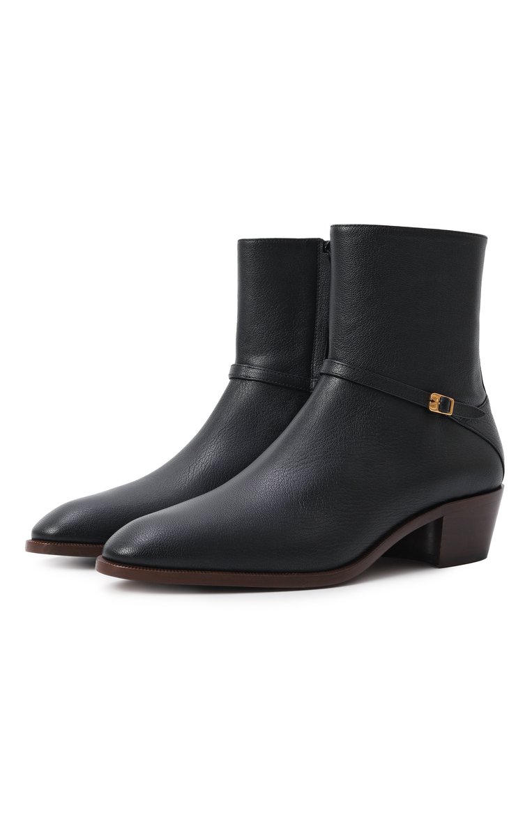 Мужские кожаные сапоги VALENTINO черного цвета, арт. 6Y2S0J27/DQX | Фото 1 (Подошва: Плоская; Драгоценные камни: Проставлено; Каблук высота: Высокий; Материал внешний: Натуральная кожа; Материал внутренний: Натуральная кожа; Материал сплава: Проставлено; Материал утеплителя: Без утеплителя; Мужское Кросс-КТ: Сапоги-обувь)
