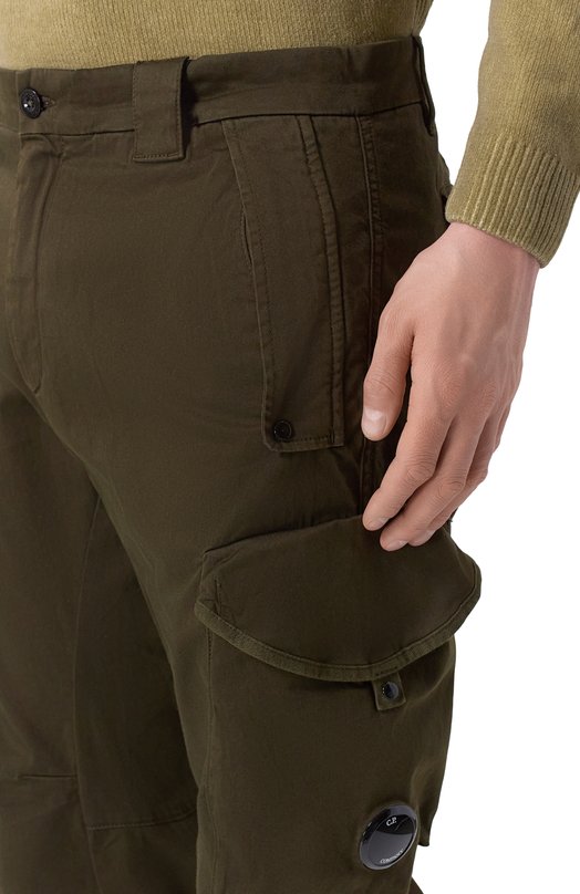 Хлопковые брюки-карго C.P. Company RSCMPA744A/005694G Хаки  RSCMPA744A/005694G Фото 5
