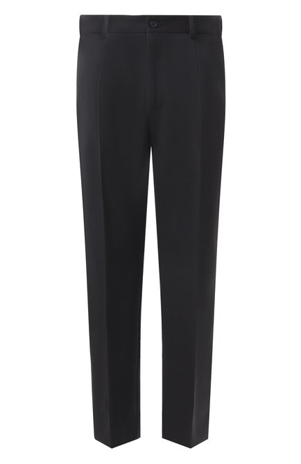 Мужские шерстяные брюки DOLCE & GABBANA черного цвета, арт. GP03JT/FU208 | Фото 1 (Длина (брюки, джинсы): Стандартные; Материал внешний: Шерсть; Материал сплава: Проставлено; Драгоценные камни: Проставлено)