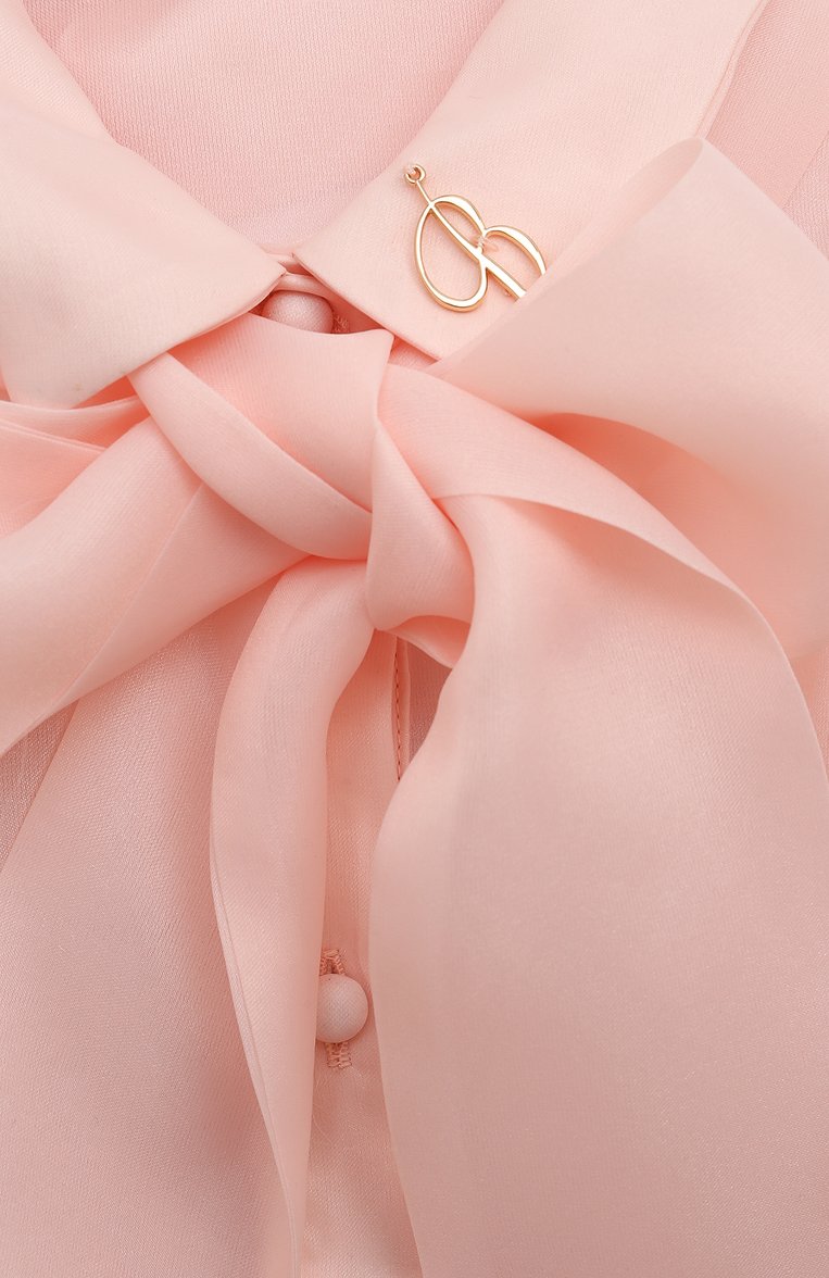 Детское блузка BLUMARINE светло-розового цвета, арт. IA4001T3839 | Фото 3 (Материал внешний: Синтетический материал; Материал подклада: Хлопок; Рукава: Длинные; Стили: Классический; Автоматизация ТО: Проставлено; Автоматизация состава: Проставлено; Ростовка одежда: 8 лет | 128 см, 12 лет | 152 см, 16 лет | 164 см, 6 лет | 116 см, 10 - 11 лет | 140 - 146см)