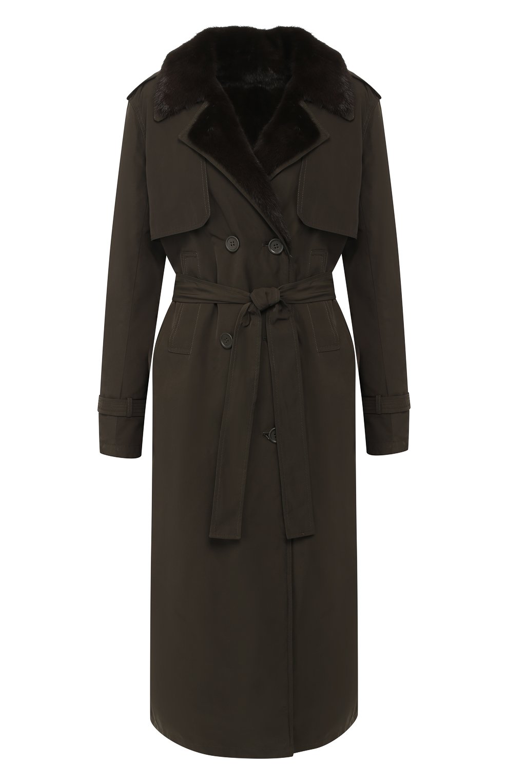 Двубортное пальто с подкладкой из меха норки YVES SALOMON, арт. 9WYM39620NYVC, фото 1