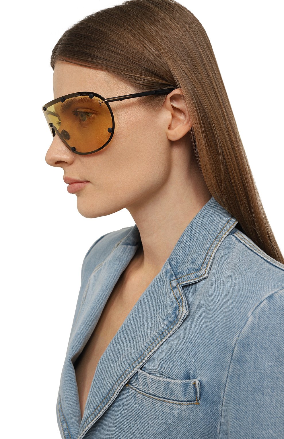 Солнцезащитные очки TOM FORD желтого цвета по цене 63300 руб., арт. TF1043 02E, фото 2 Солнцезащитные очки TOM FORD, арт. TF1043 02E, фото 2