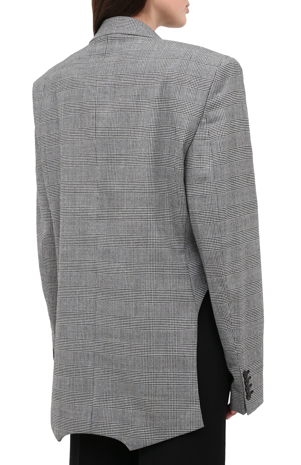 Шерстяной жакет VETEMENTS, арт. WAH21JA023 1204/BLACK / WHITE CHECK, фото 5